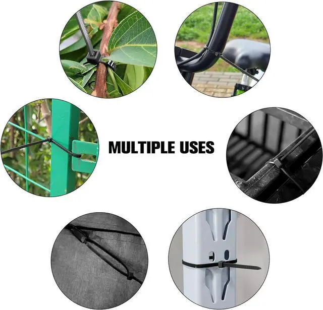 Alt view image 4 of 7 - Zip Ties 12 inch Heavy Duty Cable Ties with 120 Pounds Tensile StrengthBlack Zip Ties100 Pack Wire Ties for Indoor and Outdoor Use.