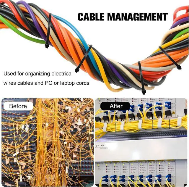 Alt view image 3 of 7 - Zip Ties 12 inch Heavy Duty Cable Ties with 120 Pounds Tensile StrengthBlack Zip Ties100 Pack Wire Ties for Indoor and Outdoor Use.
