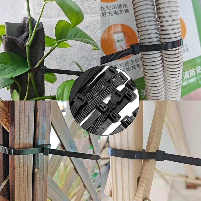Alt view image 5 of 6 - Black Zip Ties Assorted Sizes 4+6+8+10+12-Inch600PCS Multi-Purpose Self-Locking Nylon Cable Tie Wire Tie Perfect for Home Garden Trellis Office Garage and Workshop.