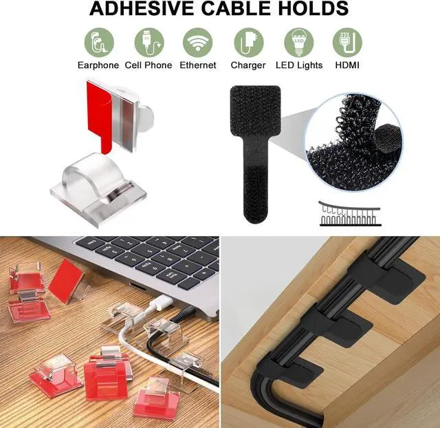 Alt view image 5 of 7 - 48Pcs Silicone Cable Ties Elastic Cord Ties for Cable Organizer Reusable Wire Management Cord Organizer Essentials Multipurpose Cable Management for Travel/Portable/Office/Home Desk