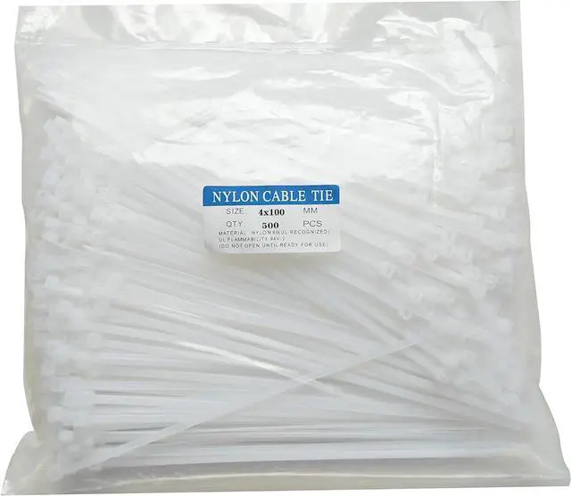 Main image of Zip Ties 500 pcs 4 inch Cable Zip Ties Heavy Duty Premium Plastic Wire Ties with 40 LBS Tensile Strength UV Resistant Cable Ties Self-Locking White Nylon Tie Straps