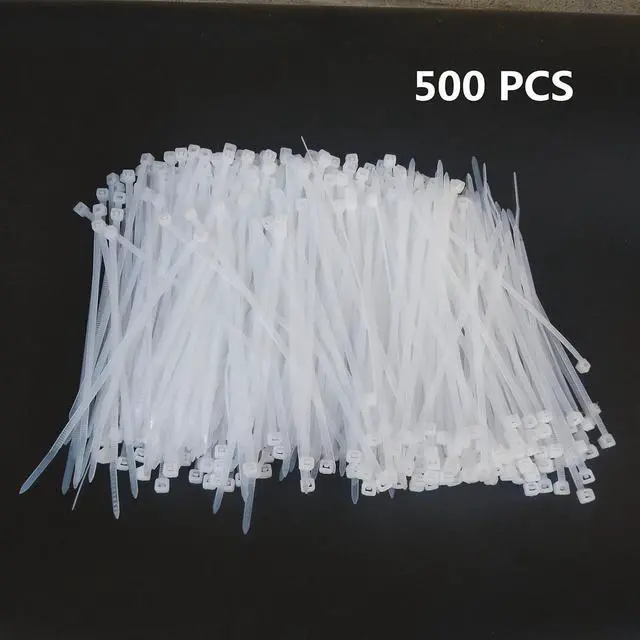 Alt view image 3 of 7 - Zip Ties 500 pcs 4 inch Cable Zip Ties Heavy Duty Premium Plastic Wire Ties with 40 LBS Tensile Strength UV Resistant Cable Ties Self-Locking White Nylon Tie Straps