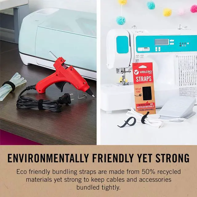 Alt view image 6 of 6 - ECO Collection | 5 Inch Small Straps for Cords | Reusable Cable Ties | 3/8 Wide Black 50 Pack