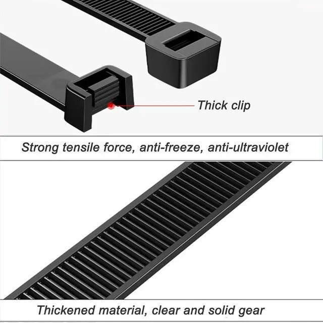 Alt view image 3 of 6 - Long zip ties 24 inch heavy duty zip ties for outdoor use 50 pcs strong extra thick wire ties black cable ties uv resistant big industrial plastic tie wraps