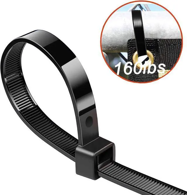 Alt view image 4 of 6 - Long zip ties 24 inch heavy duty zip ties for outdoor use 50 pcs strong extra thick wire ties black cable ties uv resistant big industrial plastic tie wraps