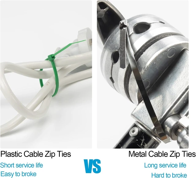 Alt view image 5 of 6 - 11.8 Inch Metal Zip Ties (200 Pack) 304 Stainless Steel Heavy Duty Zip Ties 300lbs Tensile Strength Multi-Purpose Self-locking Cable Ties for Exhaust Wrap Outdoor and Canopy Etc