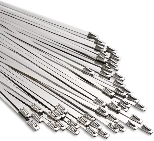 Main image of 100pcs Metal Zip Ties Heavy Duty Outdoor Use Chain Link Fence Parts Chicken Coop Accessories Stainless Steel Zip Ties Heavy Duty Chain Link Fence Ties Electrical Cable Ties Pipes Exhaust Wrap