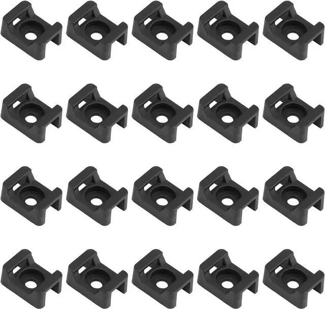 Alt view image 3 of 6 - Cable Tie Mounting 100 Pcs Zip Tie Base 5 mm(M5) Screw Hole 23x16x9(L*W*H) mm Cord Tie Mount Wire Tie Holder Fix Bottom Wire Management for Home/Office/Outdoor/Garden