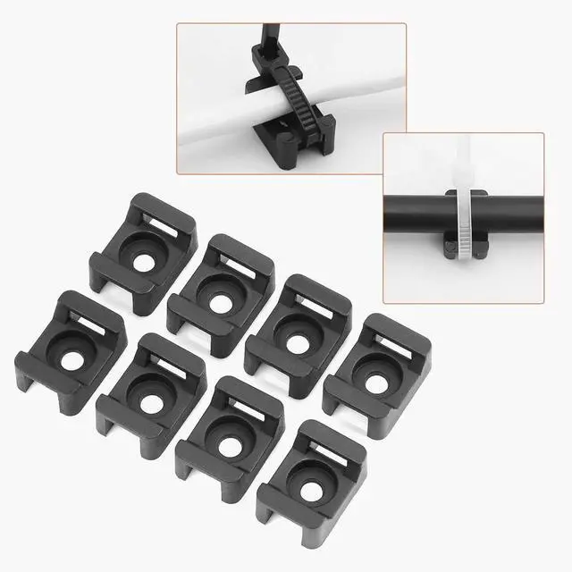 Alt view image 4 of 6 - Cable Tie Mounting 100 Pcs Zip Tie Base 5 mm(M5) Screw Hole 23x16x9(L*W*H) mm Cord Tie Mount Wire Tie Holder Fix Bottom Wire Management for Home/Office/Outdoor/Garden