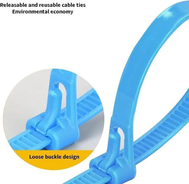 Alt view image 6 of 7 - 100 PCS 12 Inch Color Releasable Cable Zipper Cable Ties Adjustable Reusable 50 Lbs Tensile Strength Nylon Cable Ties for Lndoor and Outdoor Multipurpose Plastic Cable Ties (Multicolor)