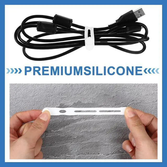Alt view image 3 of 7 - 42 Pcs Silicone Cable Ties Reusable Cord Straps Multipurpose Elastic Cable Organizer for Bundling Fastening Earphone Phone Charger Home Office School(Multicolor 3.15 Inch)