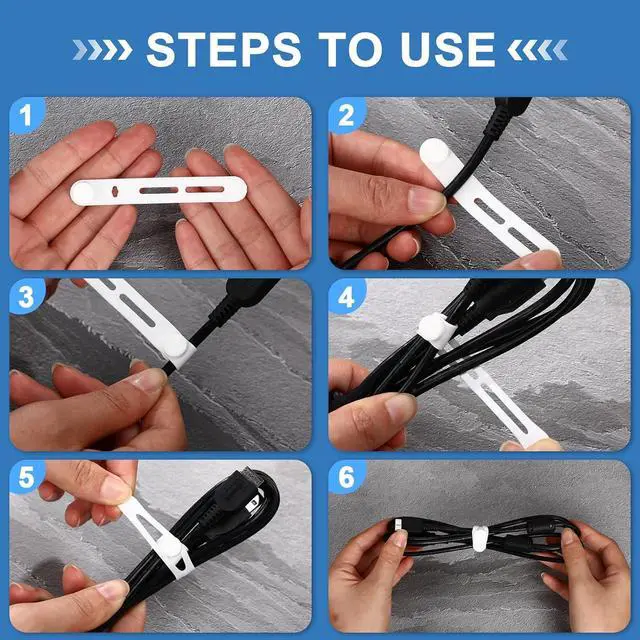 Alt view image 4 of 7 - 42 Pcs Silicone Cable Ties Reusable Cord Straps Multipurpose Elastic Cable Organizer for Bundling Fastening Earphone Phone Charger Home Office School(Multicolor 3.15 Inch)