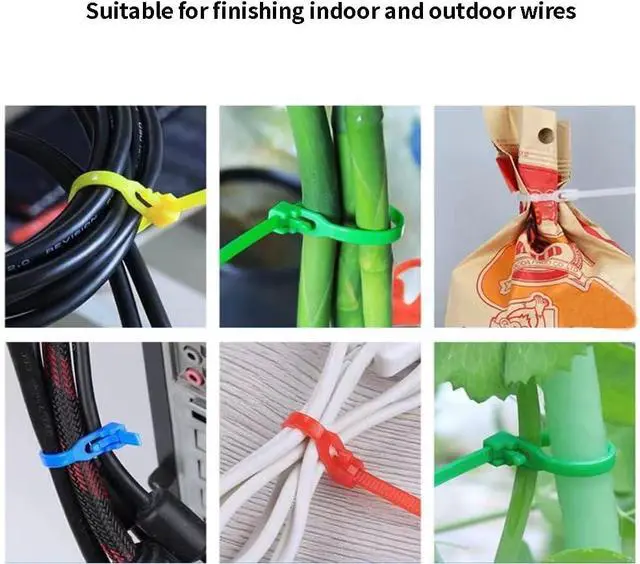 Alt view image 7 of 7 - 100 PCS 12 Inch Color Releasable Cable Zipper Cable Ties Adjustable Reusable 50 Lbs Tensile Strength Nylon Cable Ties for Lndoor and Outdoor Multipurpose Plastic Cable Ties (Multicolor)