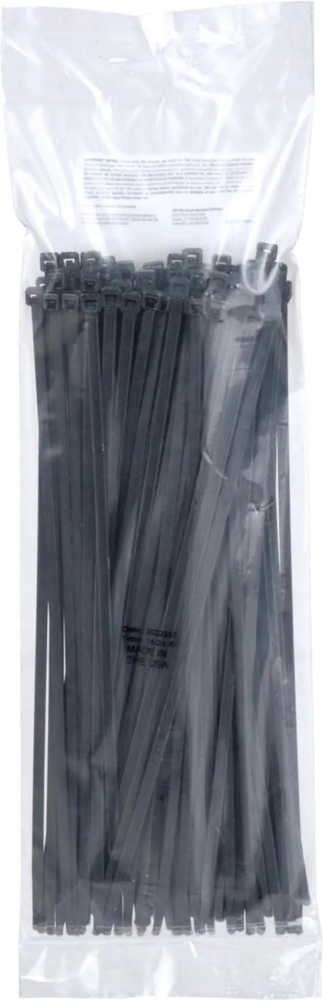 Alt view image 2 of 4 - Cable Tie CT11BK50-C Black 50 lb 11 Bag of 100 Nylon Cable Ties Curved tip Allows for Faster Threading and Installation