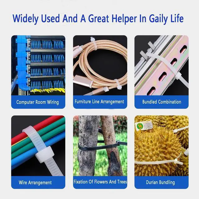 Alt view image 5 of 7 - 250 Pcs Cable Ties12 Inch Black Cable Zip Ties Multi-Purpose Self-Locking Nylon Cable Cord Management Plastic Wire Ties Perfect for Home Office Garden Workshop (250 12)