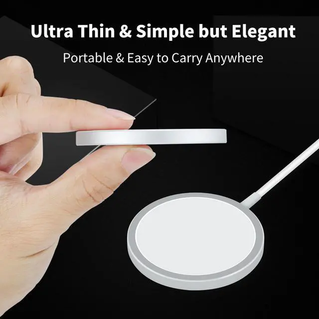 Alt view image 2 of 7 - 15W Magnetic Wireless Charger, 15W Fast Wireless Charging Pad Compatible with iPhone 12 Mini/12 Pro Max/11 Pro Max/XS MAX, AirPods, Samsung S10/Note 20, Huawei Xiaomi, All Enabled Phone