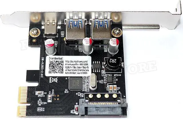Alt view image 3 of 6 - USB 3.1 Type C PCIe Expansion Card PCI-e to 1 Type C and 2 Type A 3.0 USB Adapter PCI Express Controller Hub For Desktop PC