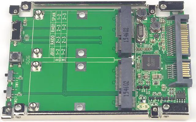 Alt view image 2 of 5 - USB SATA mSATA Adapter USB 3 SATA 3.0 to 2 port mSATA RAID SSD Adapter SATA3.0 USB3 mini SATA Converter Card with cable