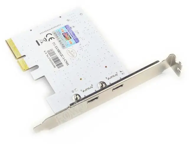 Alt view image 4 of 5 - USB 3.1 PCIE PCI Express Expansion Card PCI-E 4X to USB 3.1 Gen2 10Gbps 2-Port USB C Adapter ASMedia ASM1142 + ASM1542 Chipset