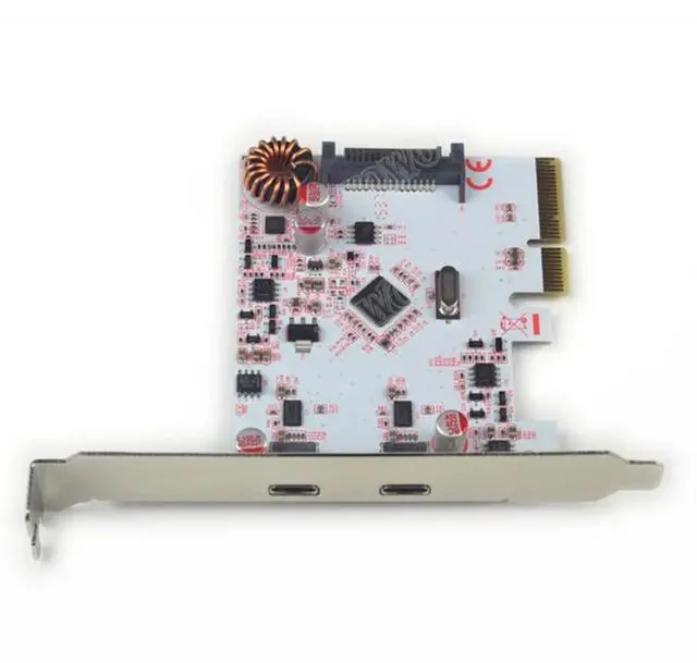 Alt view image 2 of 5 - USB 3.1 PCIE PCI Express Expansion Card PCI-E 4X to USB 3.1 Gen2 10Gbps 2-Port USB C Adapter ASMedia ASM1142 + ASM1542 Chipset
