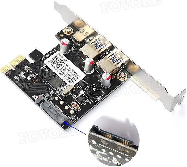 Alt view image 6 of 6 - USB 3.1 Type C PCIe Expansion Card PCI-e to 1 Type C and 2 Type A 3.0 USB Adapter PCI Express Controller Hub For Desktop PC