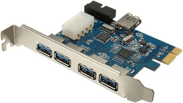 Main image of 5 Ports PCI-E PCI Express Card to USB 3.0+19 Pin Connector 4 Pin Adapter For Win7/8