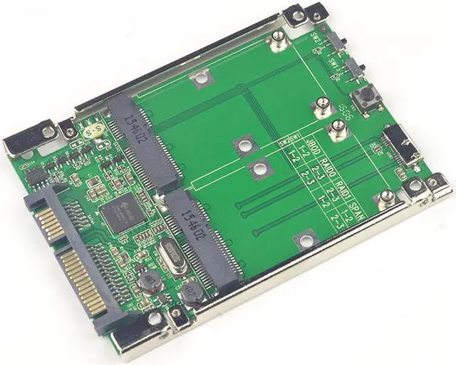Alt view image 4 of 5 - USB SATA mSATA Adapter USB 3 SATA 3.0 to 2 port mSATA RAID SSD Adapter SATA3.0 USB3 mini SATA Converter Card with cable