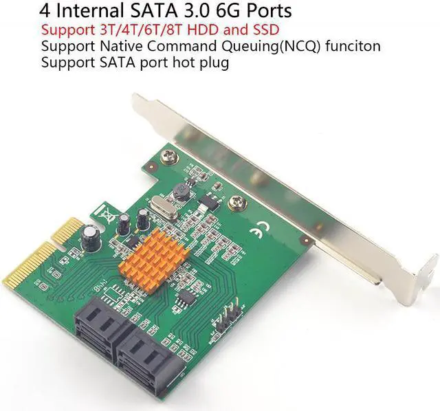 Alt view image 5 of 6 - RAID SATA PCI express Adapter 4 port SATA 3.0 to PCI express Adapter expansion Card SATA3.0 PCI e PCI-e x4 Converter Marvell