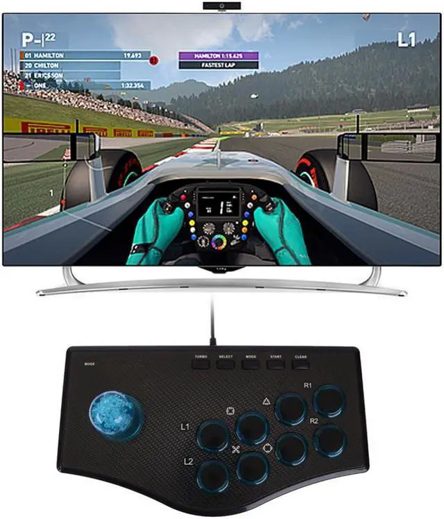 Alt view image 3 of 6 - USB Fighting Stick Arcade Joystick Gamepad Rocker Controller with 4 Axes For PS3/PC For PS/Android communication Protocol