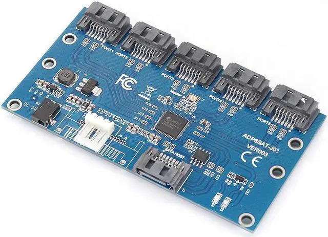 Alt view image 2 of 6 - SATA 1 to 5 port multiplier card port multiplier SATA 3 Controller Card Motherboard SATA 3.0 III 6Gbps expansion card Adapter