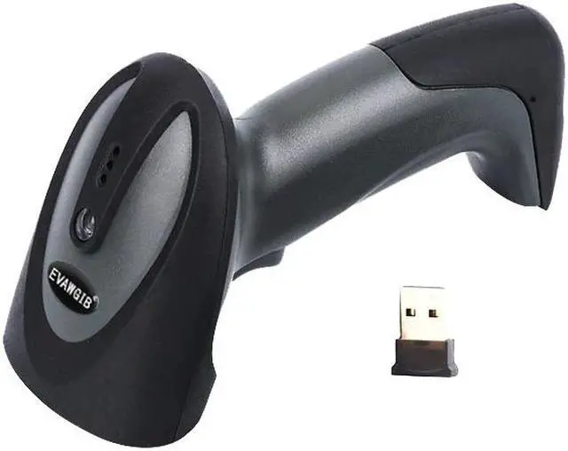 Alt view image 2 of 4 - 1D Laser wireless handheld barcode scanner 2.4GHZ auto-scanning barcode reader manufacture scanning gun with memory EVAWGIB