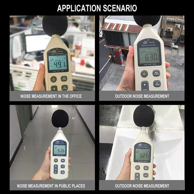 Alt view image 7 of 7 - Sound Level Meter with USB Digital Noise Tester LCD Screen Audio Vioce Describe Meter Decibel Monitor Pressure Tester