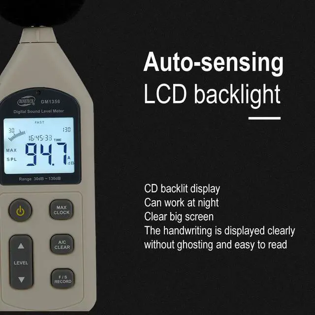 Alt view image 6 of 7 - Sound Level Meter with USB Digital Noise Tester LCD Screen Audio Vioce Describe Meter Decibel Monitor Pressure Tester