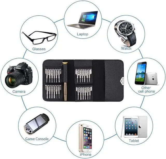 Alt view image 6 of 6 - Mini Precision Screwdriver Set 25 in 1 Electronic Screwdriver Opening Repair Tools Kit for iPhone Camera Watch Tablet PC
