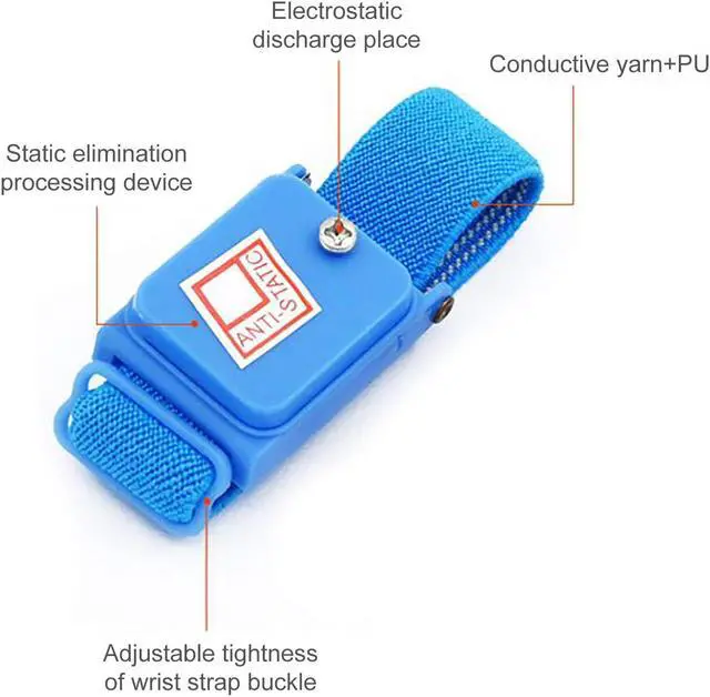 Alt view image 2 of 6 - Anti Static Bracelet Electrostatic ESD Discharge Cable Reusable Wrist Band Strap Cordless