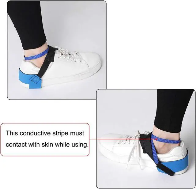 Alt view image 7 of 7 - Anti Static Ankle Heel Strap - Adjustable Heel Electronic Discharge Band Ground Foot Grounder Heel Grounder Blue & Black