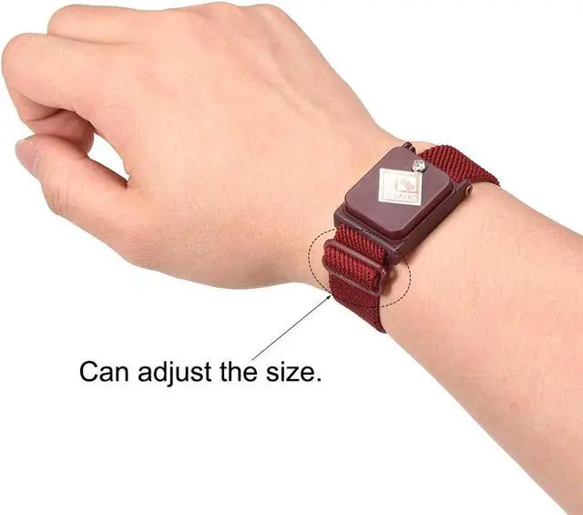 Alt view image 6 of 6 - Cordless Anti Static ESD Wrist Strap Wireless Antistatic Wristband Discharge Band Red