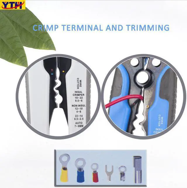 Alt view image 6 of 6 - Wire Stripper Stripping Cable Insulation Removal Tool for Electrician Side Cutter Cutting Pliers Clamps Nippers Hand Tools