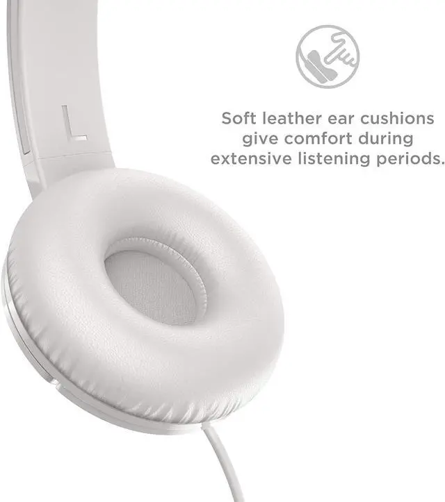 Alt view image 6 of 6 - TCL MTRO200 On-Ear Wired Headphones Super Light Weight Headphones with 32mm drivers for Huge Bass and Built-in Mic – Ash White