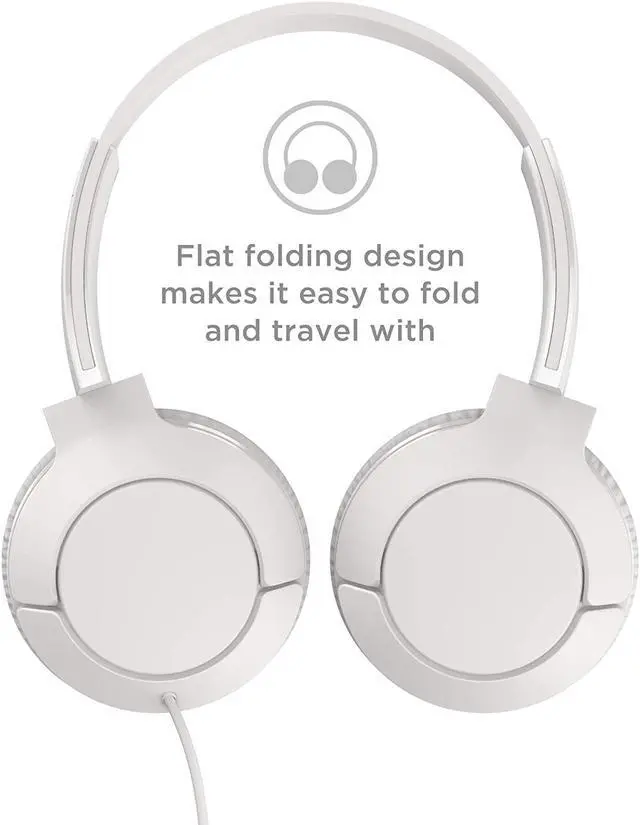 Alt view image 3 of 6 - TCL MTRO200 On-Ear Wired Headphones Super Light Weight Headphones with 32mm drivers for Huge Bass and Built-in Mic – Ash White