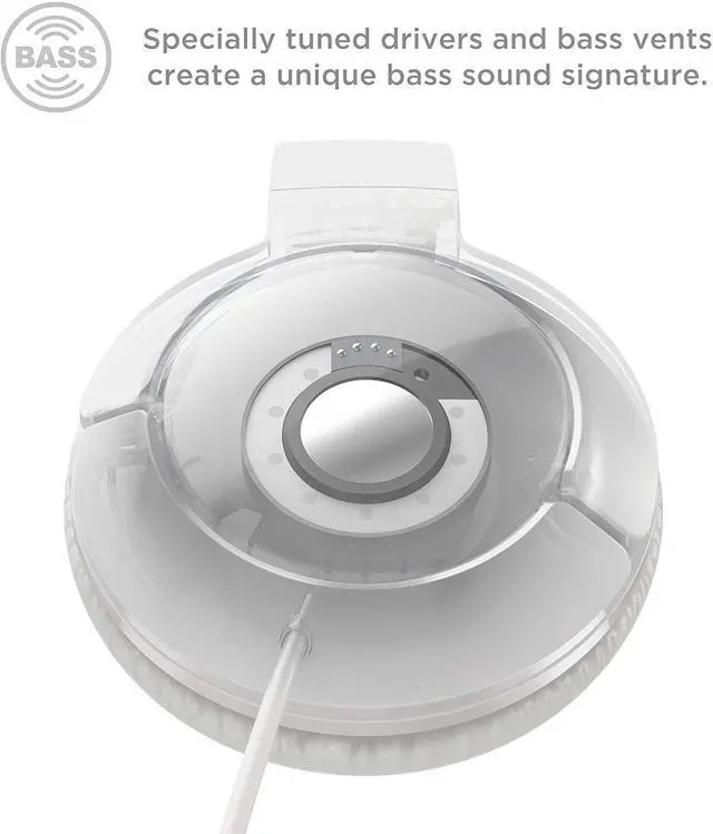 Alt view image 4 of 6 - TCL MTRO200 On-Ear Wired Headphones Super Light Weight Headphones with 32mm drivers for Huge Bass and Built-in Mic – Ash White