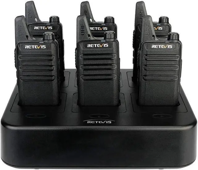 Main image of Retevis RT22 Walkie Talkies Rechargeable Hands Free 2 Way Radios Two-Way Radio(6 Pack) with 6 Way Multi Gang Charger