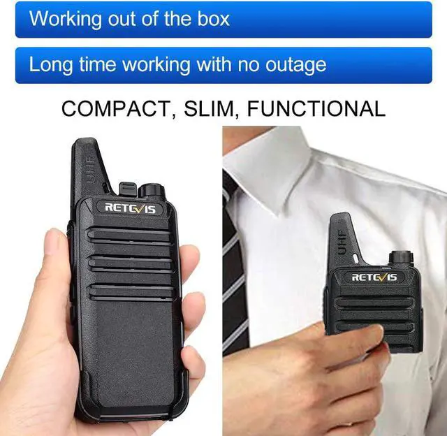 Alt view image 3 of 7 - Retevis RT22 Walkie Talkies Rechargeable Hands Free 2 Way Radios Two-Way Radio(6 Pack) with 6 Way Multi Gang Charger
