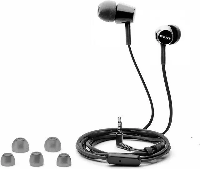 Alt view image 4 of 7 - MDREX155AP in-Ear Earbud Headphones/Headset with mic for Phone Call Black (MDR-EX155AP/B)