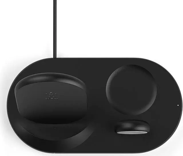 Alt view image 15 of 20 - belkin 3-in-1 wireless charger (wireless charging station for iphone, apple watch, airpods) wireless charging dock, iphone charging dock, apple watch charging stand