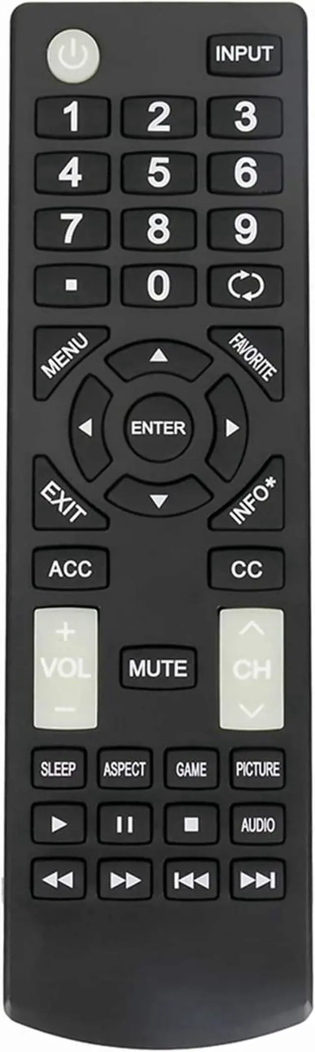Alt view image 2 of 3 - Replacement Remote Control fit for Insignia TV HDTV NS-40D510NA21 NS-19D310NA21 NS-32D310NA21 NS-24D310NA21 NS40D510NA21 NS19D310NA21 NS32D310NA21 NS24D310NA21