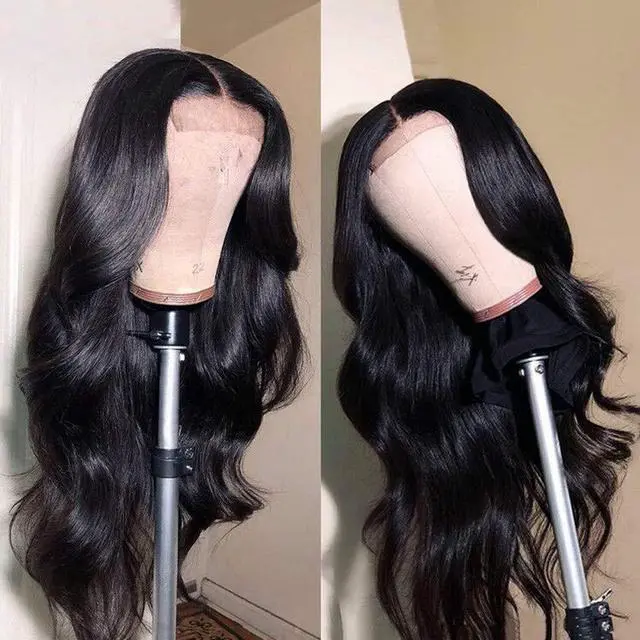 Alt view image 6 of 7 - Body Wave Lace Front Wigs Human Hair Pre Plucked Bleached Knots with Baby Hair Glueless 4×4 Brazilian Virgin Lace Closure Human Hair Wigs for Black Women Natural Color 150 Density