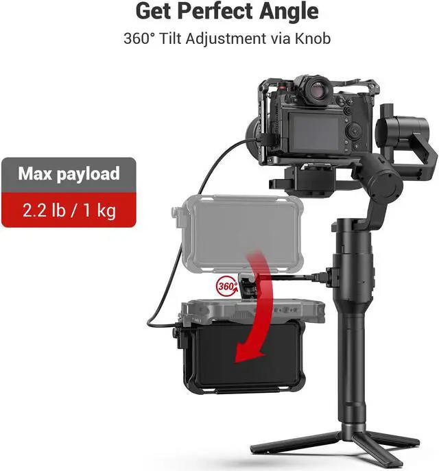 Alt view image 3 of 7 - SMALLRIG Adjustable Camera Monitor Mount for DJI Ronin-S/Ronin-Sc & ZHIYUN Crane 2S/Crane 3/3S/WEEBILL-S & MOZA Aircross 2 Gimbals - 2889