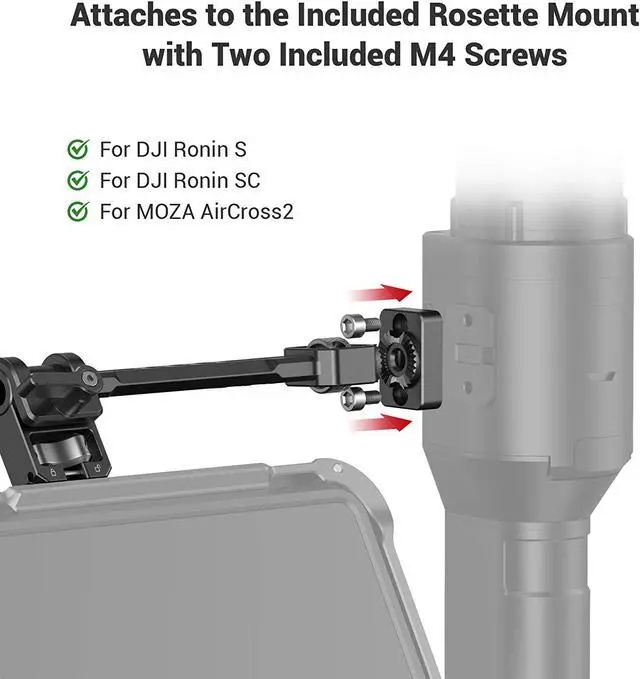 Alt view image 6 of 7 - SMALLRIG Adjustable Camera Monitor Mount for DJI Ronin-S/Ronin-Sc & ZHIYUN Crane 2S/Crane 3/3S/WEEBILL-S & MOZA Aircross 2 Gimbals - 2889
