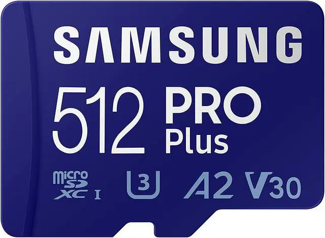 Alt view image 7 of 12 - SAMSUNG PRO plus + Adapter 512GB Microsdxc up to 160Mb/S UHS-I, U3, A2, V30, Full HD & 4K UHD (MB-MD512KA/AM)